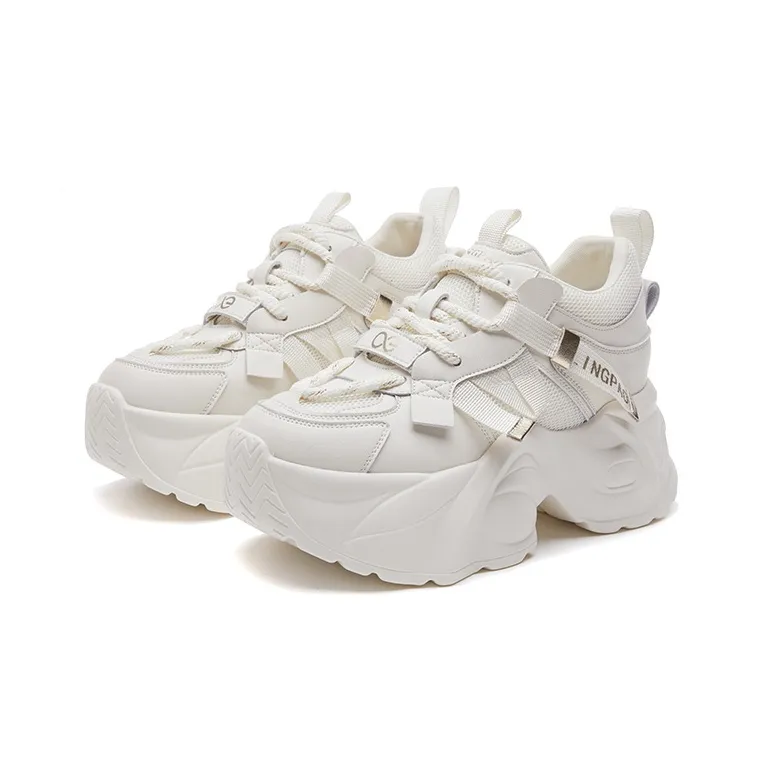 LINGPAO Lightweight Height Increasing Low-Top Chunky Sneakers Women's-8