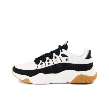 Erke Shock Absorbers With Slip Resistant And Abrasion Resistant Properties Low Top Tennis Shoes Men's White Black