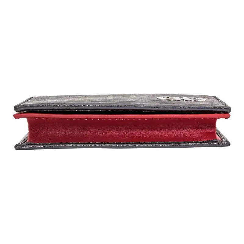 FERRAGAMO Cow Leather Card Holder Men's Black-4
