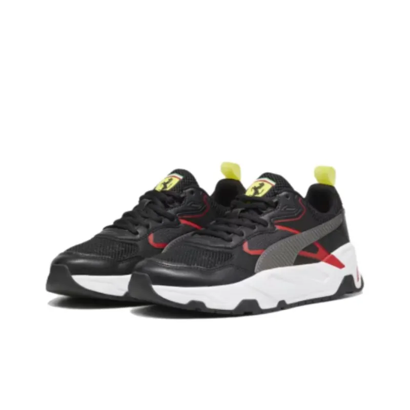 PUMA Scuderia Ferrari Cushioning, Wear Resistant Low Top Running Shoes Men's Black Red-2