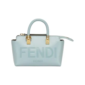 FENDI By The Way Series Calfskin Boston Bag Shoulder Bag Crossbody Bag Handbag Mini Women's Light Blue