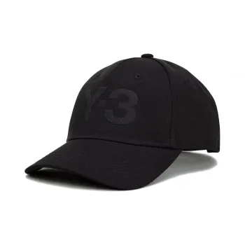 Y 3 Logo Embroidered Twill Baseball Cap Black