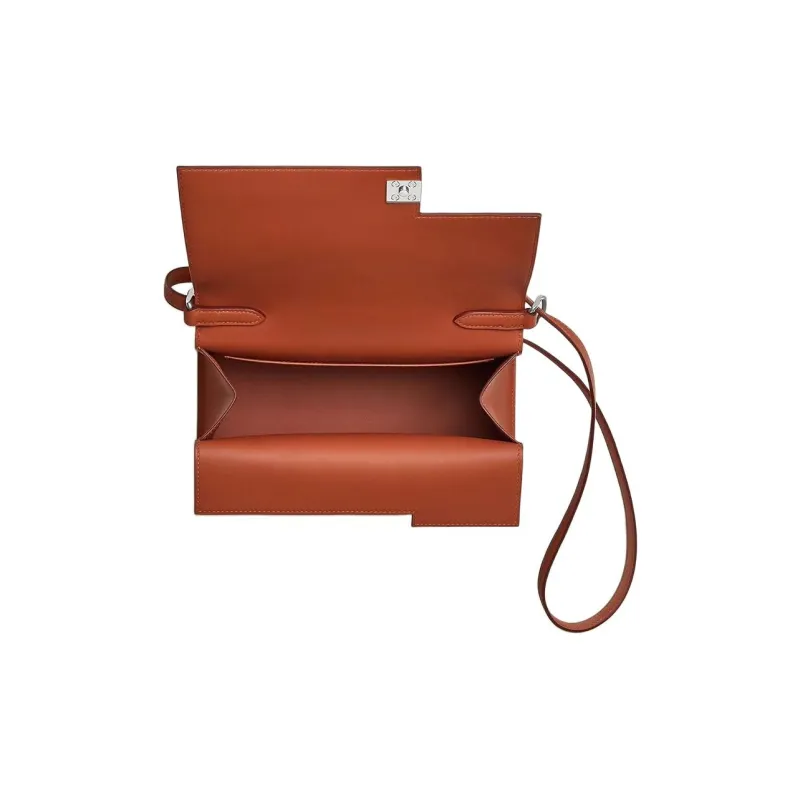 HERMES Boucle Sellier Swift Calfskin Shoulder Bag Crossbody Bag Women's R1 Terre Battue Red Clay-3