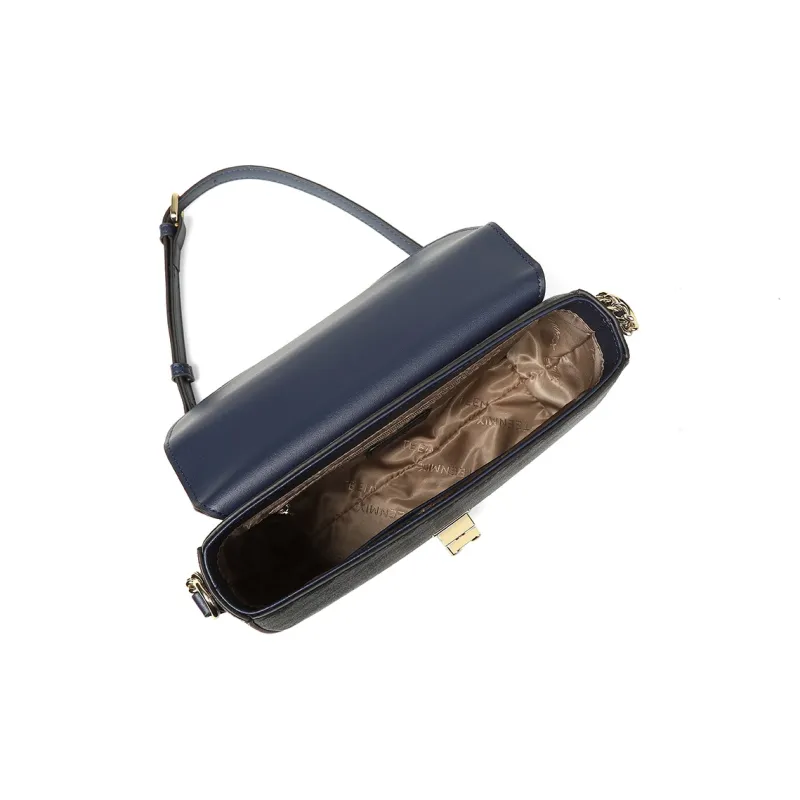 Teenmix PVC Handbag, Shoulder Bag, Crossbody Bag Medium Size Women's Dark Blue-4