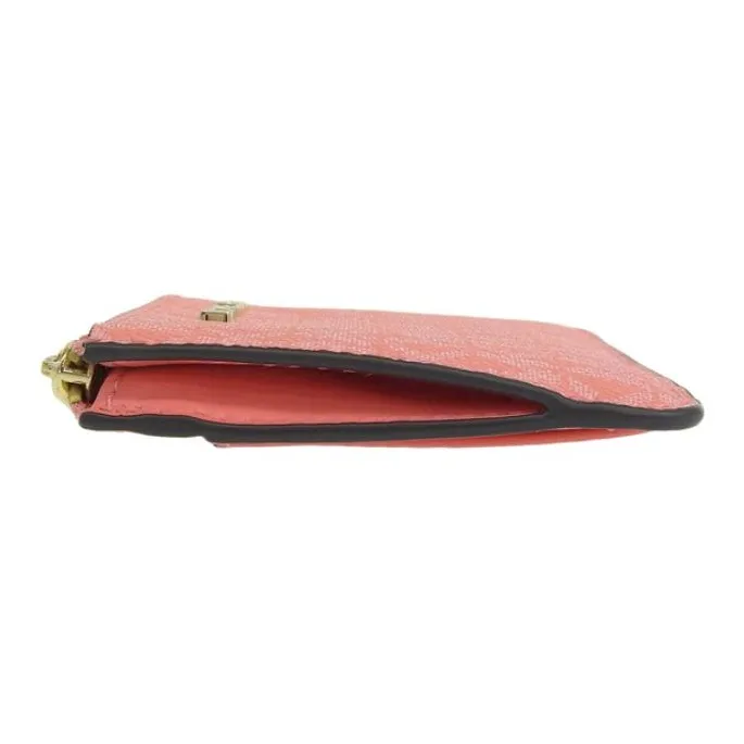 MICHAEL KORS Jet Set Travel Coated Canvas Card Holder Wallet Women's Grapefruit Red-3
