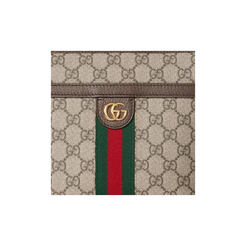 GUCCI Ophidia Canvas With Leather Canvas Bag Crossbody Bag Shoulder Bag Mini Women's Beige & Ebony-7