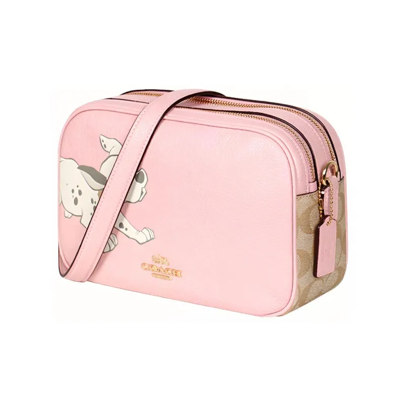 COACH Disney Dalmatian Collaboration Jes PVC Camera Bag Shoulder Bag Crossbody Bag Medium Size Women's Pink-1
