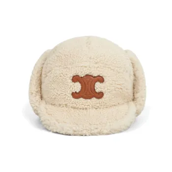 CELINE Triomphe Shapka In Shearling