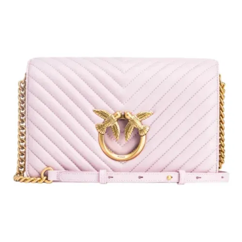 PINKO Click Series Quilting Nappa Leather Crossbody Bag, Shoulder Bag Women's Lilac