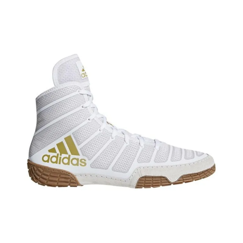 Adidas Adizero Varner Cushioning Wear-Resistant High-Top Training Shoes Men's White Gold-1