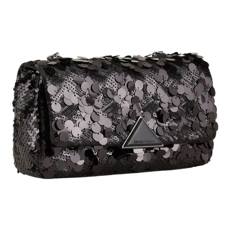 EMPORIO ARMANI Satin Shoulder Bag Crossbody Bag Clutches Regular Women's Black-1