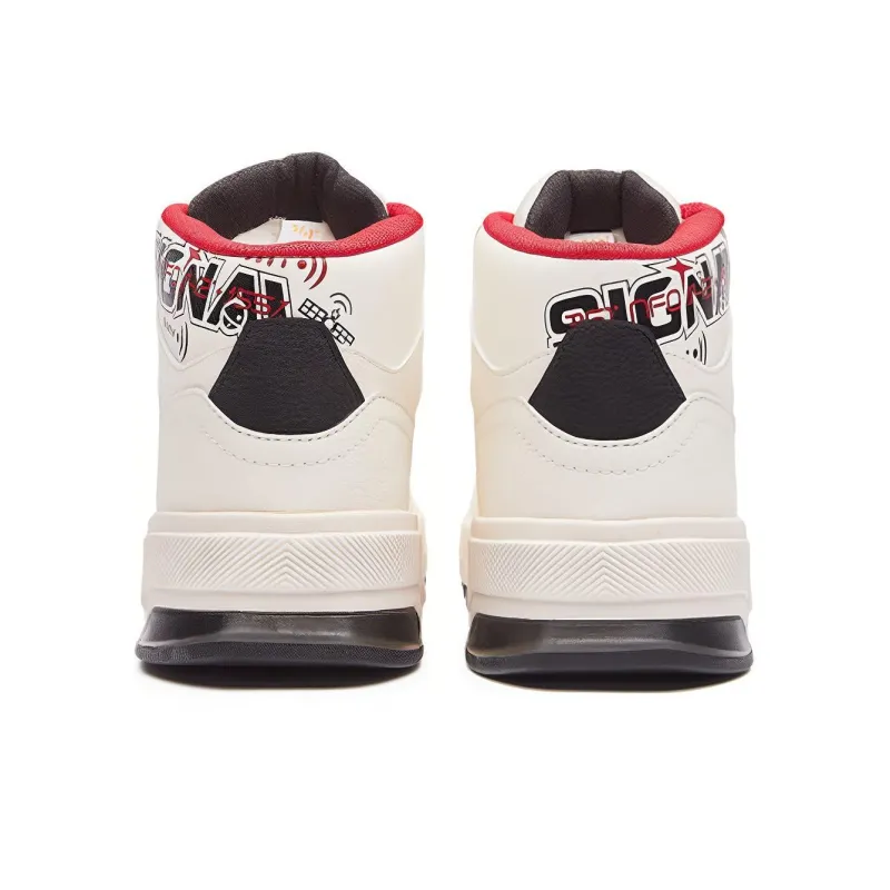 361° Qichen Warm Anti Slip And Wear Resistant High Top Skateboard Shoes Men's Feather White-3