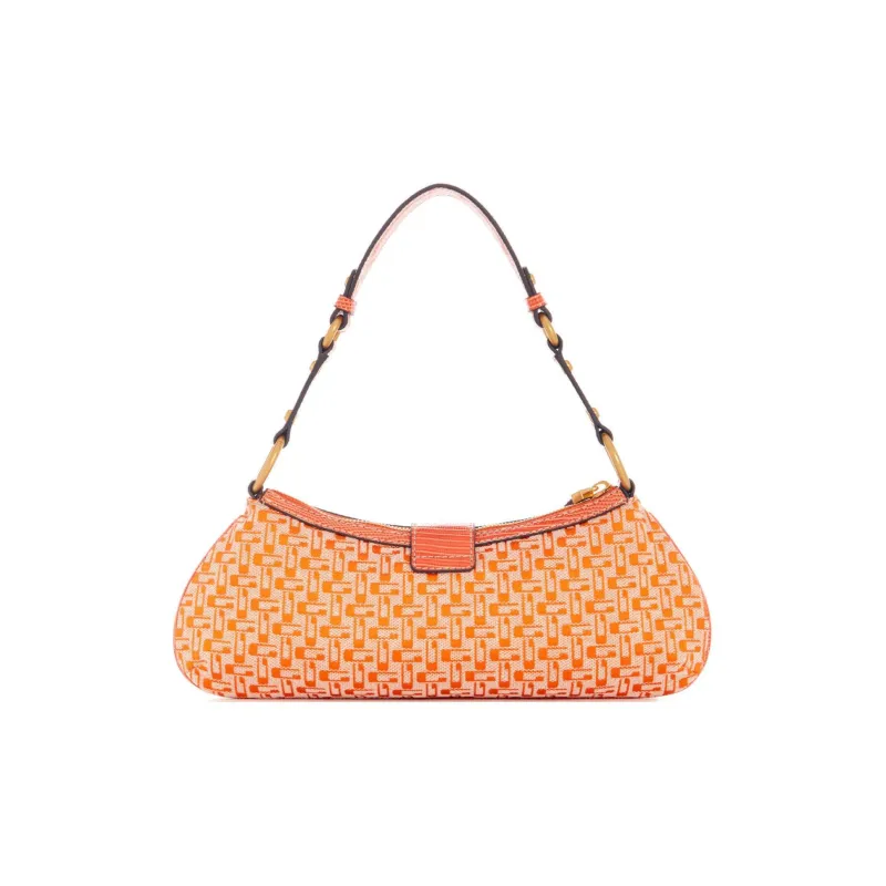 GUESS Jacquard Handbag Shoulder Bag Women's Orange-2