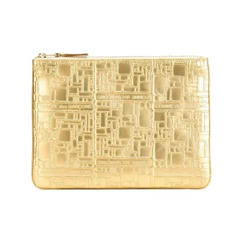 CDG Leather Wallet Women's Gold