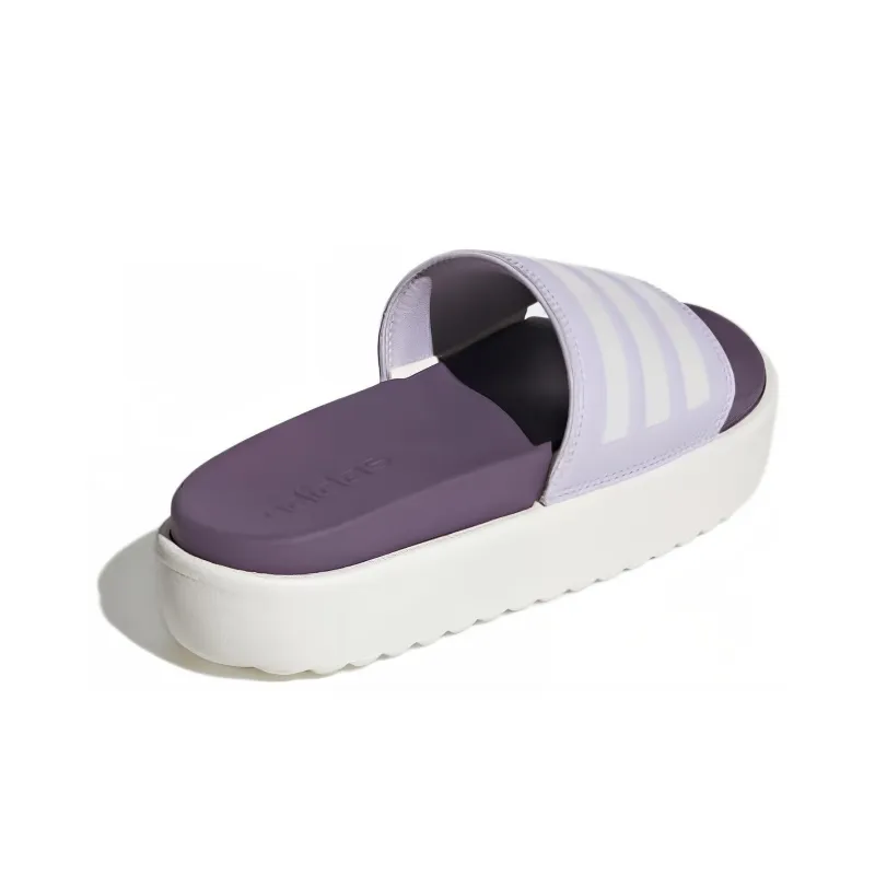 Adidas Adilette Platform Slides Silver Dawn Zero Metalic Shadow Violet Women's-3