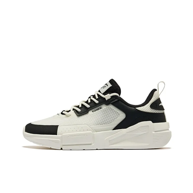 Erke Joyride 1.0 Breathable Slip-Resistant Low-Top Skateboard Shoes Women's Microcrystal White/Jet Black-0