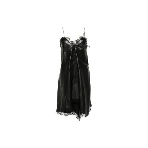 OFF-WHITE Lace-trim Leather Dress