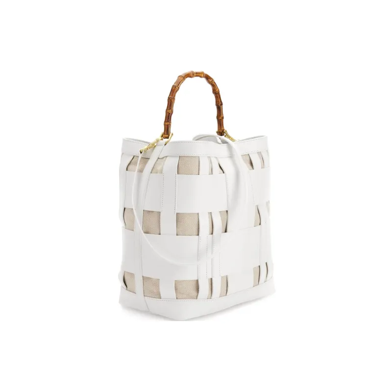 GUESS Genuine Leather Hobo Bag One Shoulder Handbags Women's White-1