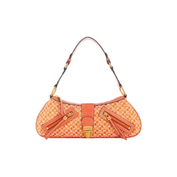 GUESS Jacquard Handbag Shoulder Bag Women's Orange
