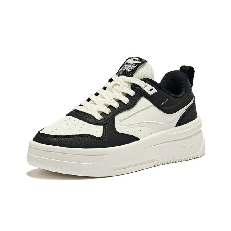 Erke Cool Play 2.0 Anti Slip Wear Resistant Low Top Skateboard Shoes Women's White Black-2