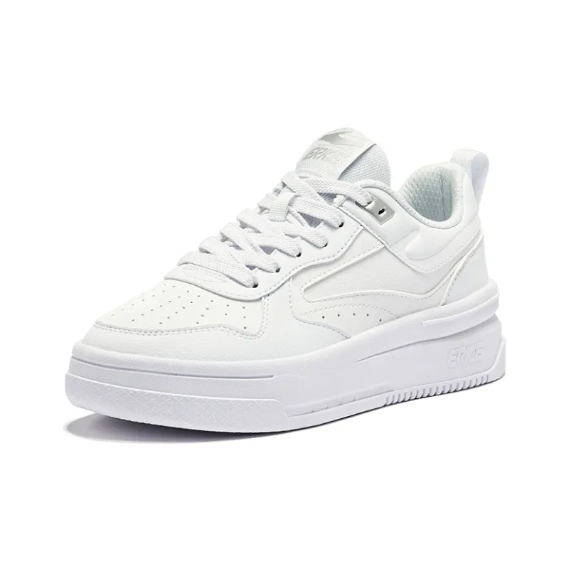Erke Cool Play 2.0 Anti Slip Wear Resistant Low Top Skateboard Shoes Women's Erke White-2