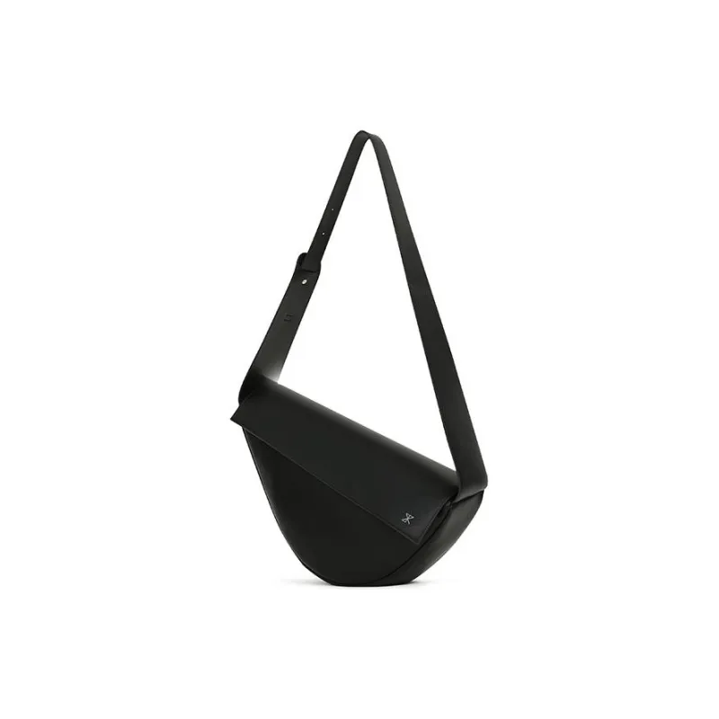 STAR TOWN Cow Leather Portable Crossbody Bag, Shoulder Bag Medium Size Unisex Classic Black-2