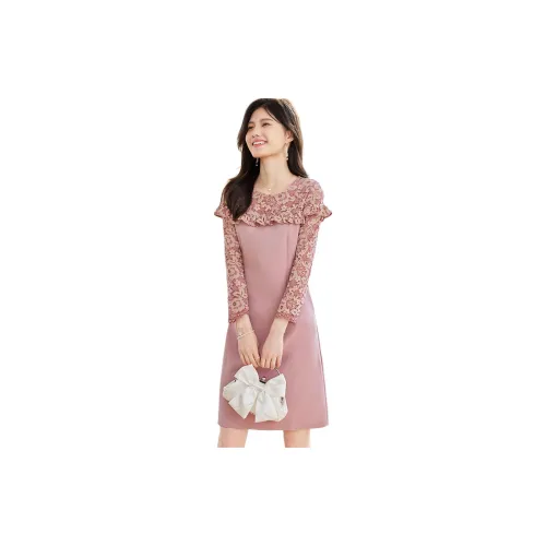 Like the age of water Long-Sleeved Dresses Women's Pink