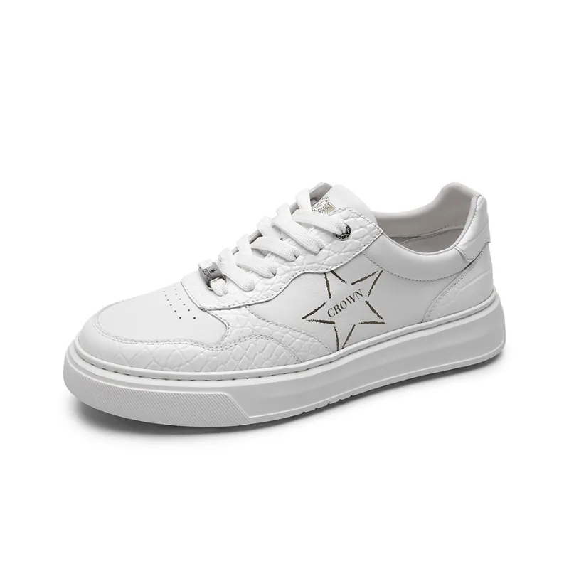 CROWN Skateboard Shoes Men's White One Yard Larger-1