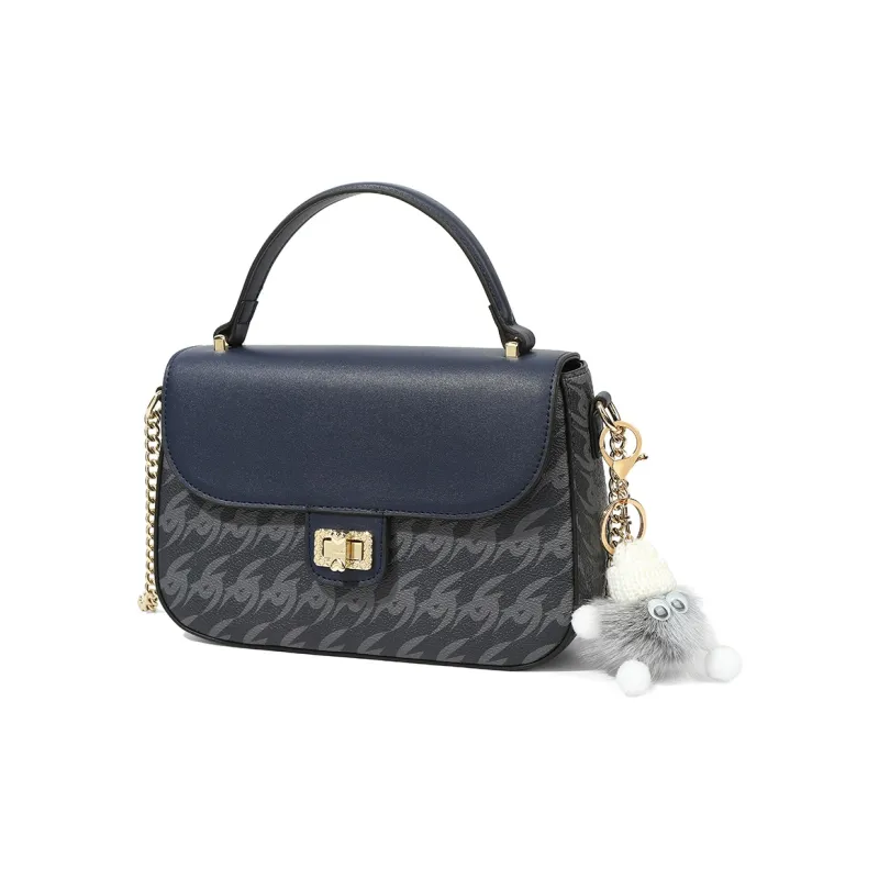 Teenmix PVC Handbag, Shoulder Bag, Crossbody Bag Medium Size Women's Dark Blue-1