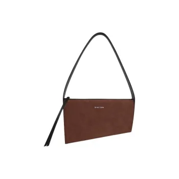 STAR TOWN Sheepskin Shoulder Bag, Handheld Handbag, Shoulder Bag Women's Brownie Brown/Caramel Yellow Brown