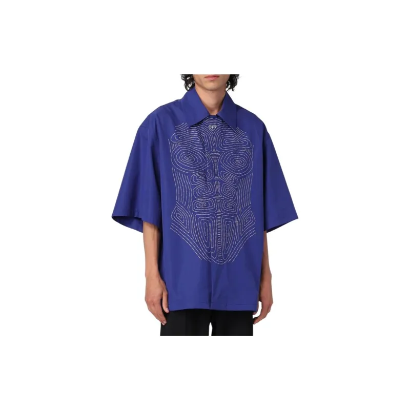 OFF WHITE Shirt Regular Men's Blue-1