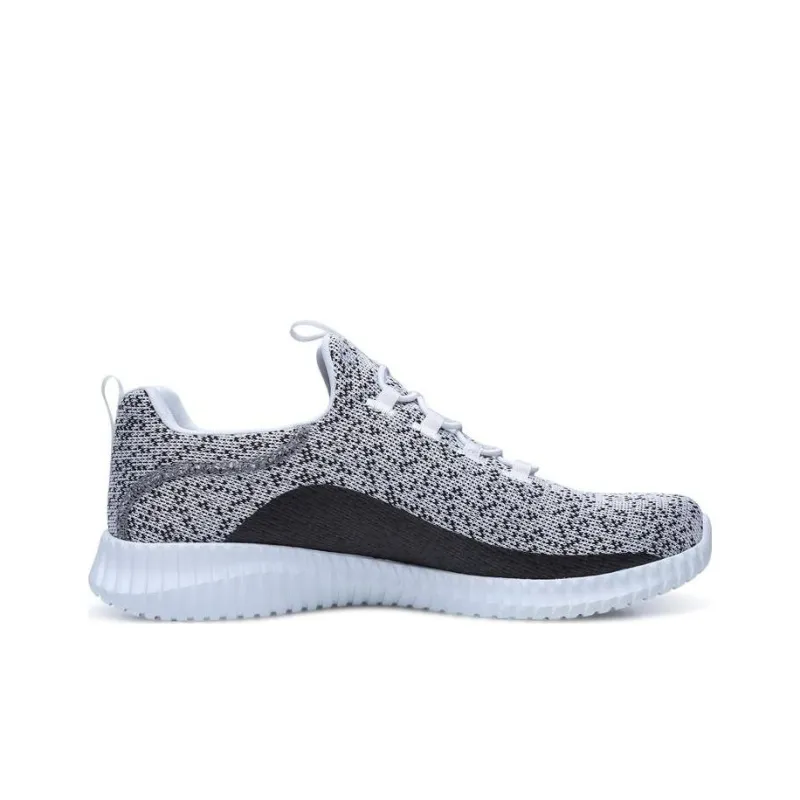 Skechers Elite Flex Muzzin Anti-Slip Wear-Resistant Mid-Top Sports Casual Shoes Men's White Black-1