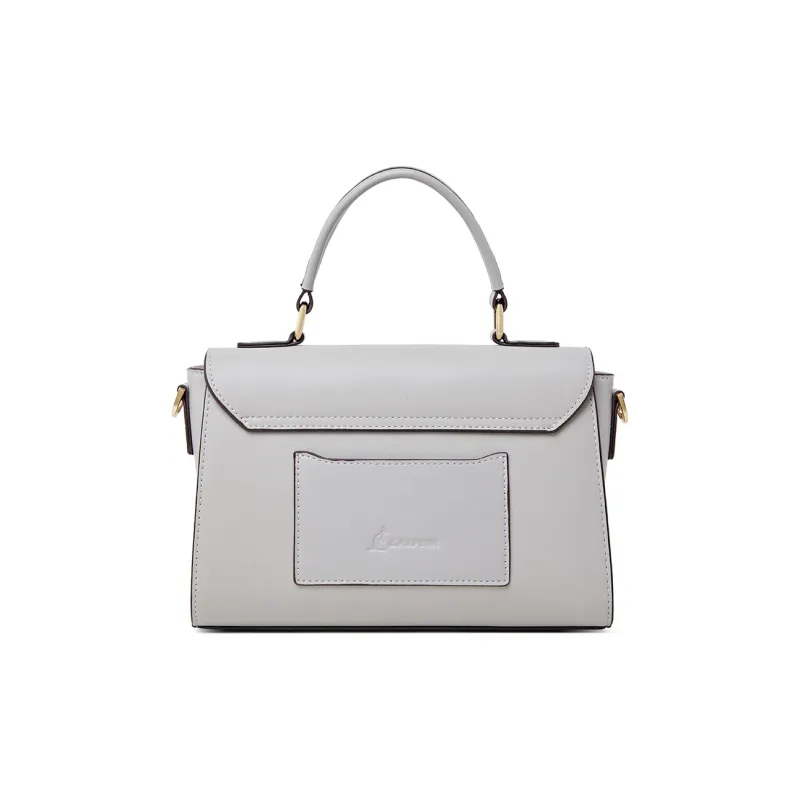 L'ALPINA Cow Leather Handbags Shoulder Bag Crossbody Bag Regular Women's Gray & Apricot White-2