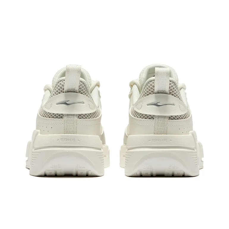 Erke Joyride 1.0 Breathable Slip Resistant Low Top Skateboard Shoes Women's Microcrystal White Wild Gray-3