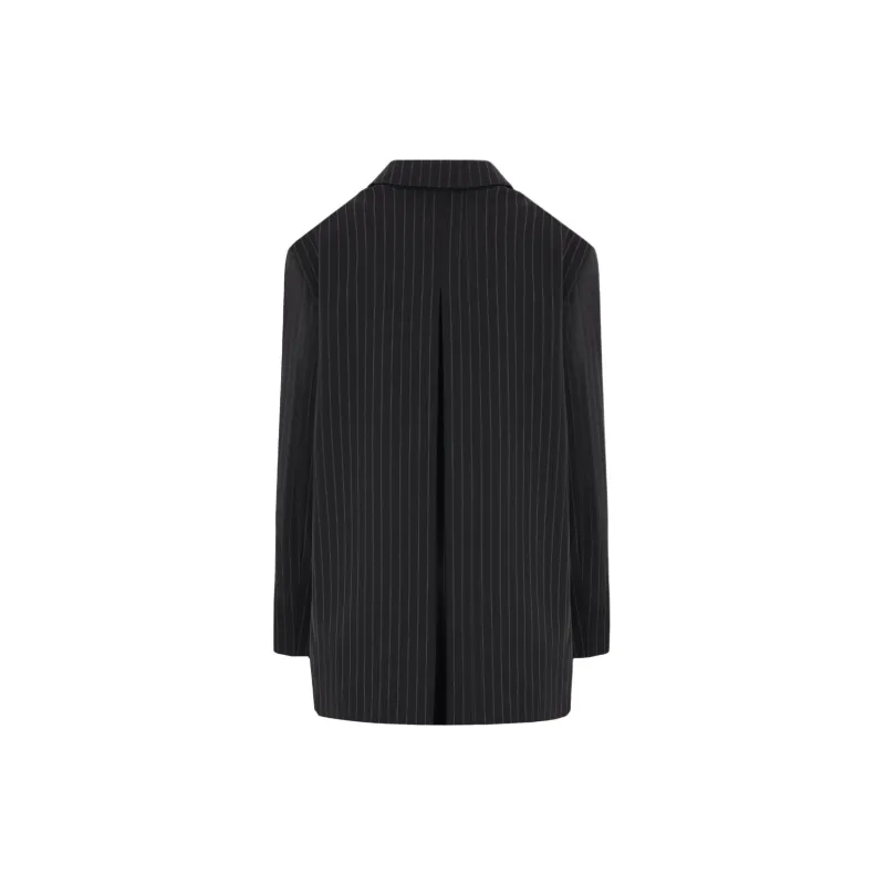 GANNI Stretch Striped Oversized Blazer-1