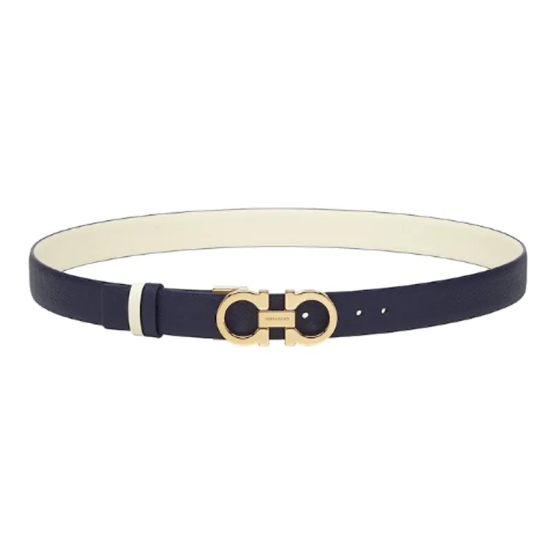 Ferragamo Gancini plaque Reversible Leather Belt-0