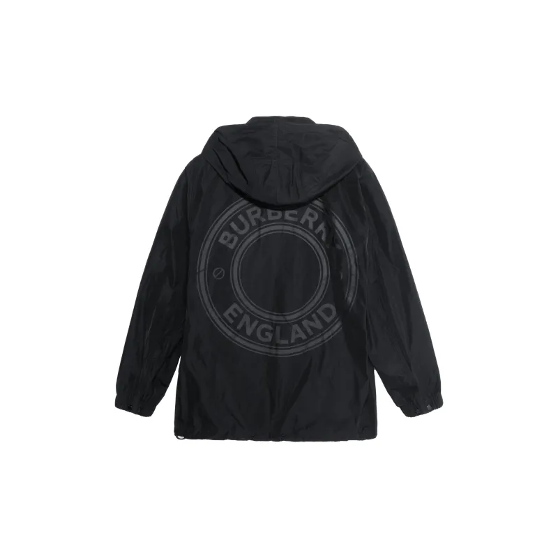 Burberry Logo Graphic Detachable Hood Windbreaker Jacket-1
