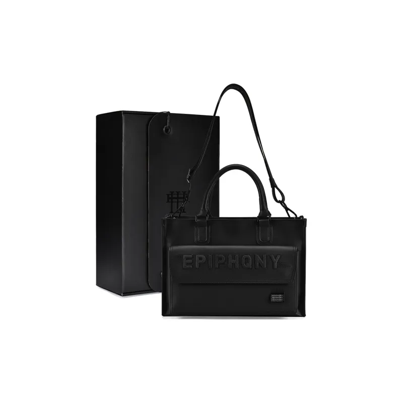 EPIPHQNY PU Shoulder Bag, Crossbody Bag, Handbag Medium Size Unisex Black-14