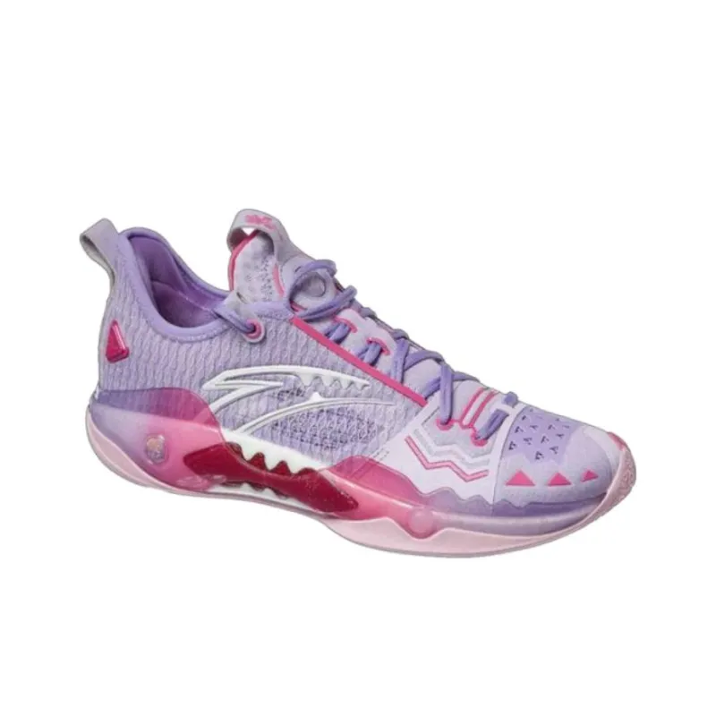 Anta Frenzy 5 Pro Abrasion Resistant Breathable Low Top Basketball Shoes Men's Pink Purple-2