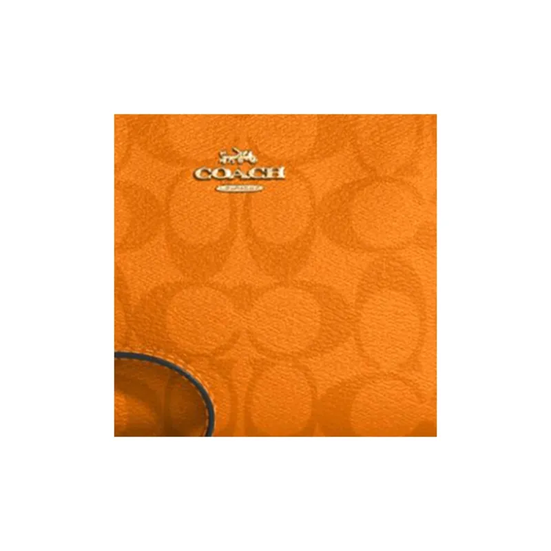 COACH Nolita PVC Mahjong Bag Shoulder Bag Wrist Bag Clutch Small Size Women's Light Orange Monogram-4