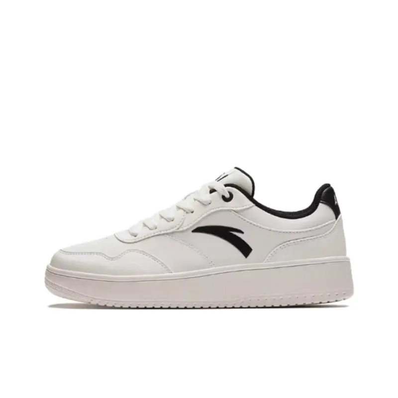 Anta Anti Slip Wear Resistant Low Top Casual Shoes Men's White Black-0