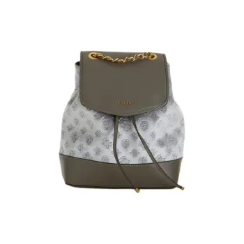 GUESS Velvet Artificial Leather Backpack Regular Women's Smoke Gray