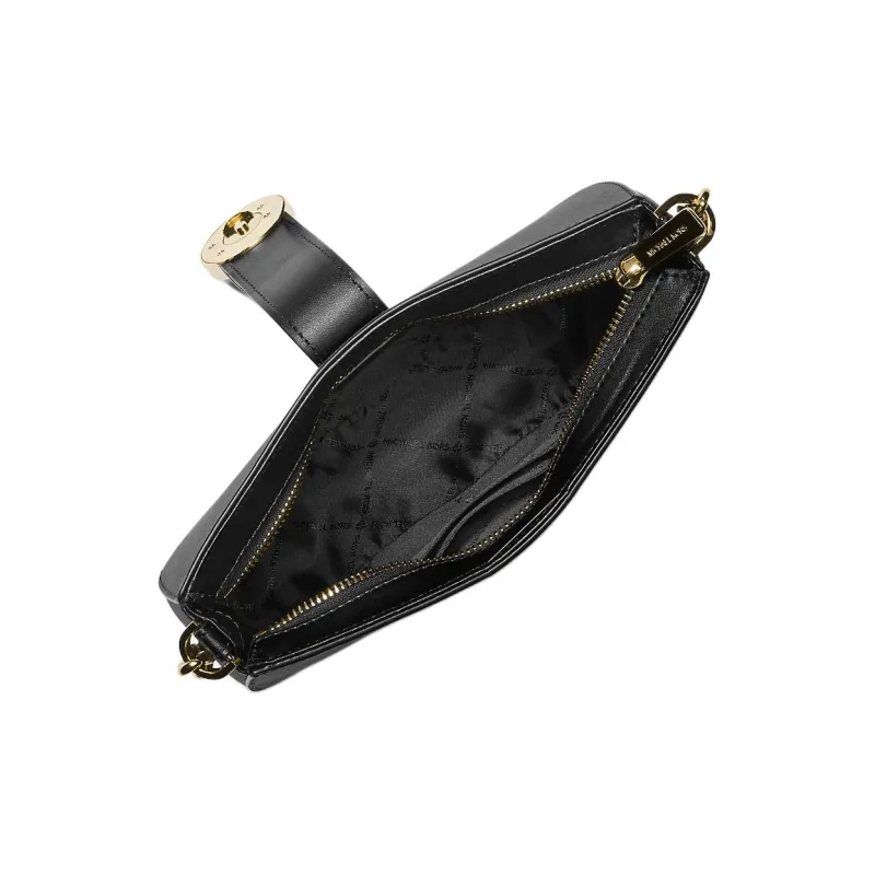 MICHAEL KORS Carmen Artificial Leather Crescent Bag, Shoulder Bag Trumpets Women's Black-4