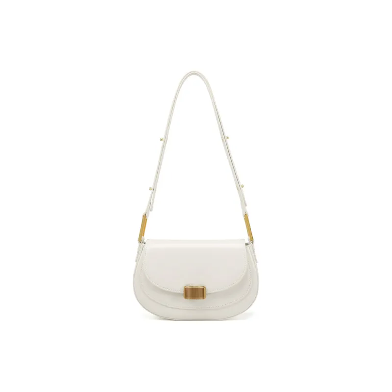 ROBERTA DI CAMERINO Cow Leather One Shoulder Bag, Crossbody Bag Medium Size Women's Ecru/Milk Tea-0