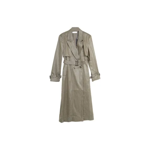 SETIROM Trench Coats Women's Gray Green