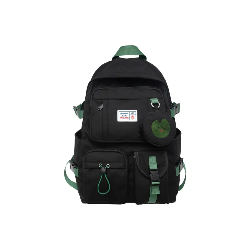 UNITE STAR Nylon Laptop Bag Backpack Regular Women's Black/Khaki/Ecru-0