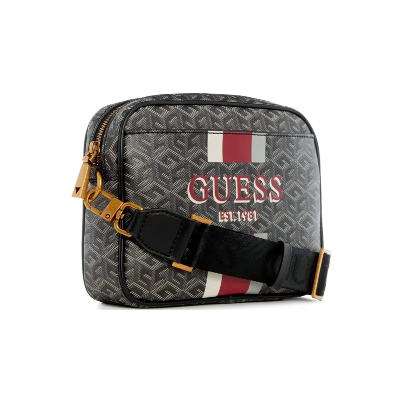 GUESS Artificial Leather Camera Bags Shoulder Bags Unisex Black-1