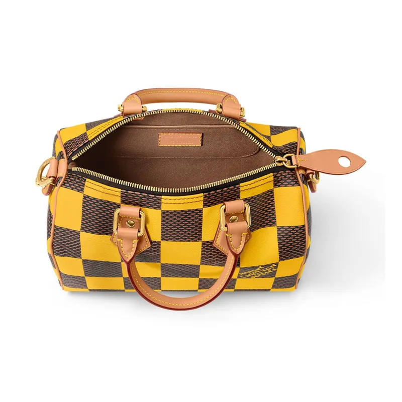 LOUIS VUITTON Speedy 25 Bandoulière Damier Pop Jaune Mat-3
