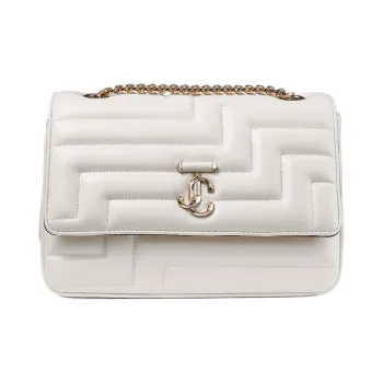 Jimmy Choo Avenue Leather Crossbody Bag Shoulder Bag Women's Latte Multicolor Light Gold