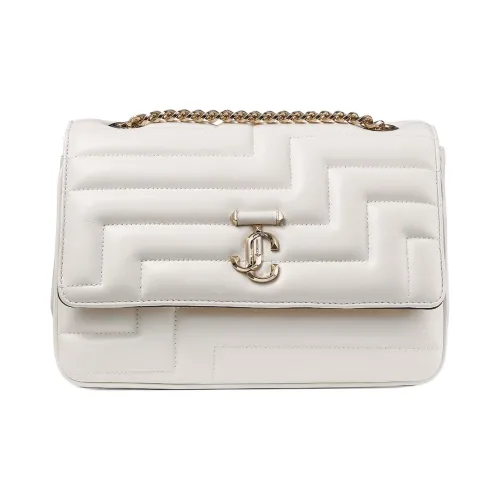 Jimmy Choo Avenue Leather Crossbody Bag Shoulder Bag Women's Latte Multicolor Light Gold